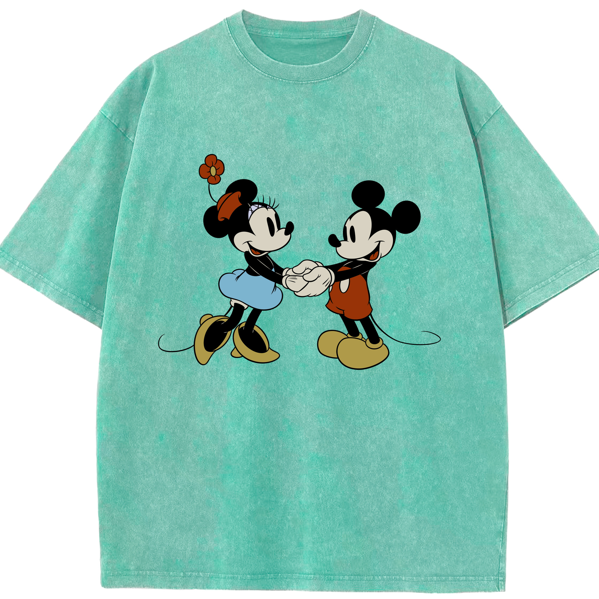 （画像用） ミッキーマウス Mickey Mouse 綿100% ヴィンテージ風 半袖Tシャツ（フロントプリント）